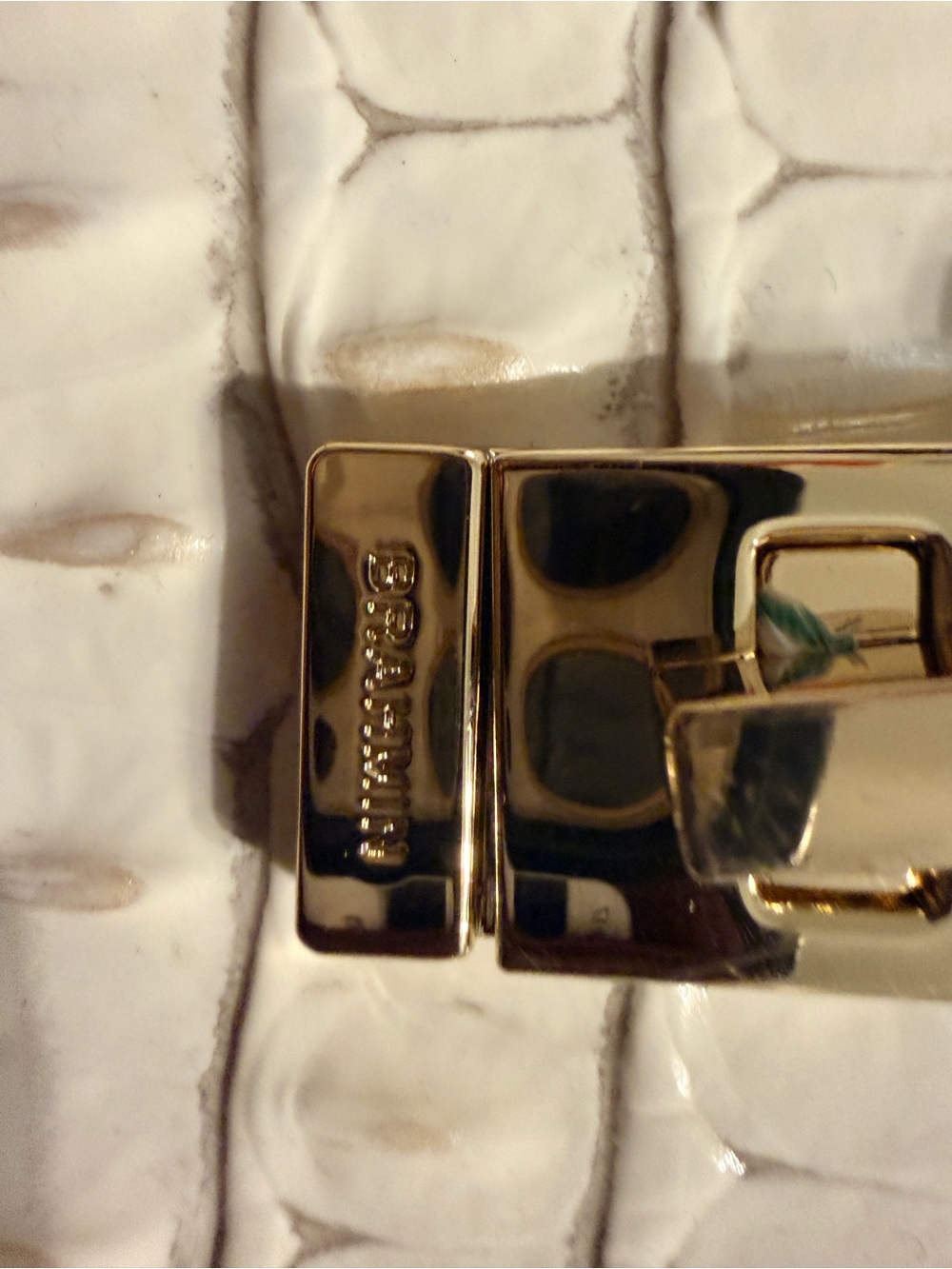 Brahmin White Croc-Embossed Top-Handle Crossbody Bag - Picture 4 of 7